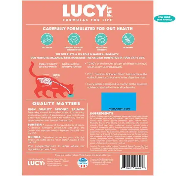 Lucy Pet® Salmon, Pumpkin, and Quinoa Cat 10 Lb - Image 2