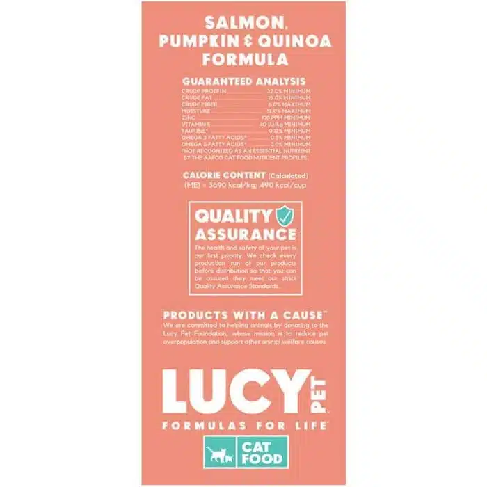 Lucy Pet® Salmon, Pumpkin, and Quinoa Cat 10 Lb - Image 3