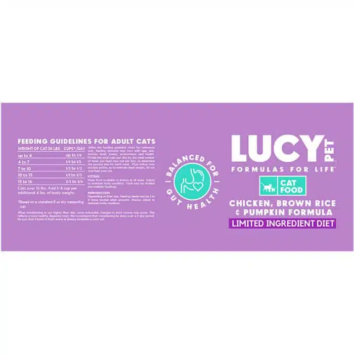 Lucy Pet® Chicken, Brown Rice & Pumpkin, LID Cat Food 10lb - Image 5