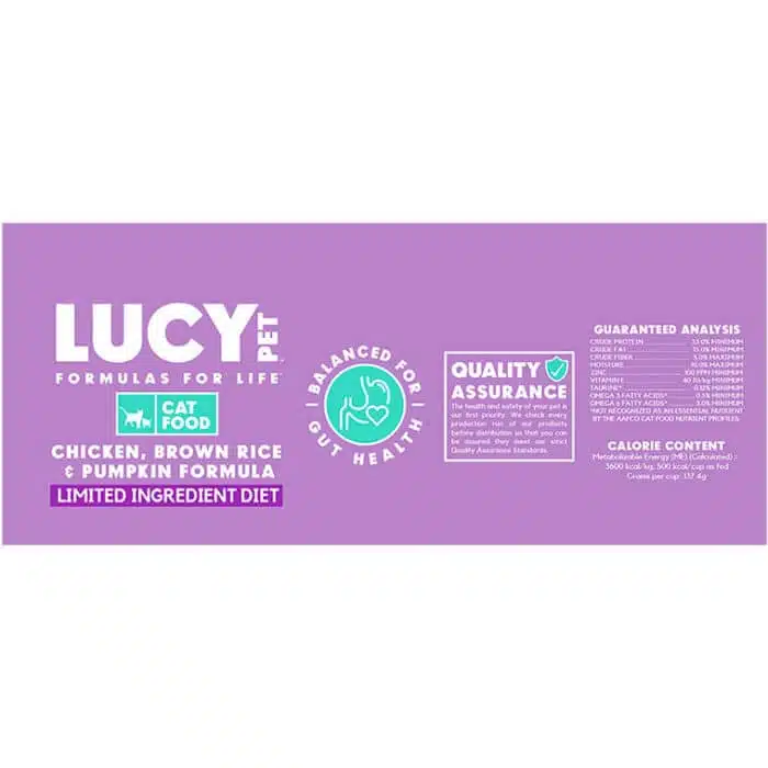 Lucy Pet® Chicken, Brown Rice & Pumpkin, LID Cat Food 10lb - Image 6